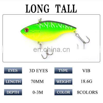 New High Quality 7cm/18.6g VIB Plastic Lure With Carbon Steel Treble Hook and Attractive Color photo-2