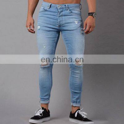 China factory custom wholesale high quality popular mens ripped skinny jeans