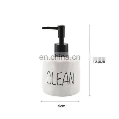 Hot Sale Ceramic Customize Bathroom Set Ceramic Hand Soap Dispenser Cheap Bathroom Accessories photo-4