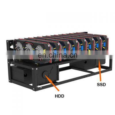 Cheap Factory Price Factory Wholesales 8 Gpu Steel Open Air Shell Case Rig Rack Graphics Card Rig Frame photo-3