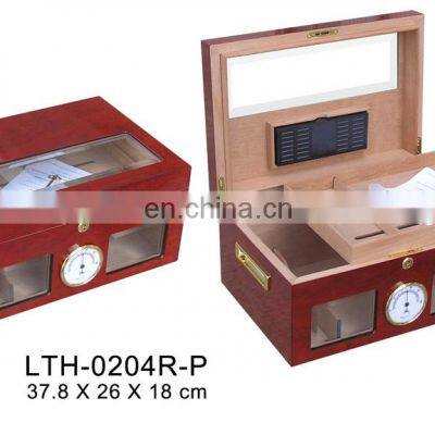 Cedar Wood Travel Humidor Box Portable Cigar Case Glass Top Cigar Wooden Box Acrylic Cigar Humidor photo-4