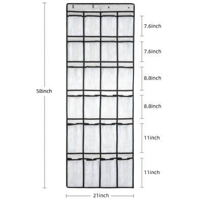 Over The Door Shoe Organizer, Hanging Shoe Organizer With 24 Mesh Large Pockets Door Shoe Rack Organizer for Men Women Kids Hanging Shoe Storage Bag photo-2