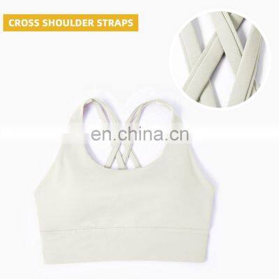 Tik Tok Winter Fleece Backless Yoga Fitness Sets U Neck Padded Warm Shell Sports Bras