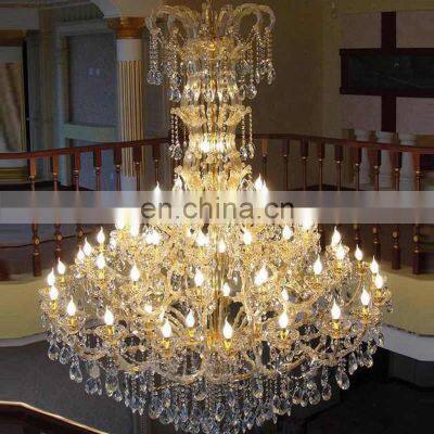 Customized lustre big project modern crystal luxury chandelier for hotel lobby