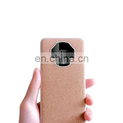 Electronic Gadgets Li-polymer Battery Wheat Straw and Cork Material 10000mah  Fast Charge Power Bank