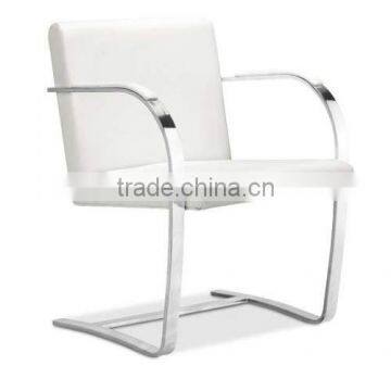 Replica Graceful European Design Stainless Steel Genuine Leather Brno Chair ByLudwing Mies Van Der Rohe for Office photo-2