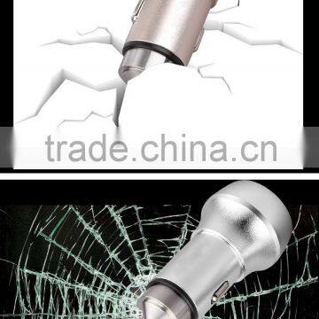 Safety hammer car charger with metal aluminum with broken window hammer