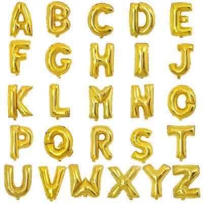 16Inch Letter Balloons Foil Mylar Ballon Alphabet T (A-Z) for Wedding Birthday Bridal Shower Anniversary Celebration