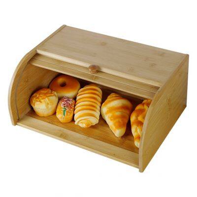 Bread Storage With Clear Windows Kitchen Bamboo Bread Box Wood Bamboo Food Bread Box photo-3
