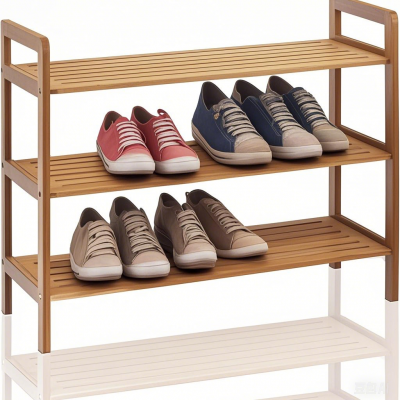 Bamboo Shoe Rack Storage Organizer Storage Cabinet Standing Tower Shoe Shelf Wooden Shoe Rack