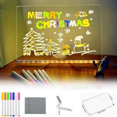 LED Light up Board LED Light up Drawing Board for Kids LED Acrylic Message Board LED Noteboard with Colors