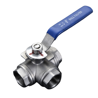 Stainless Steel 304 316 Three-way BSP NPT Female Threaded Ball Valve T Type/ L Type