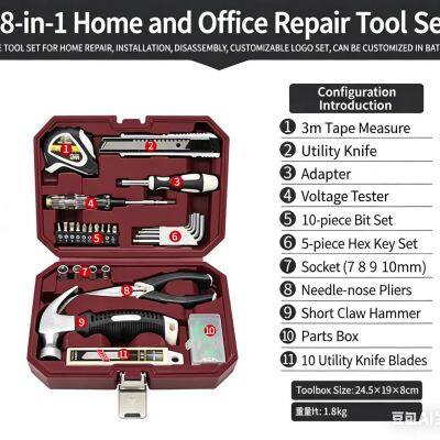 Multipurpose Home Repair Tool Kit, 108-Piece All-in-One Hand Tool Set With Heavy-Duty Storage Case photo-4