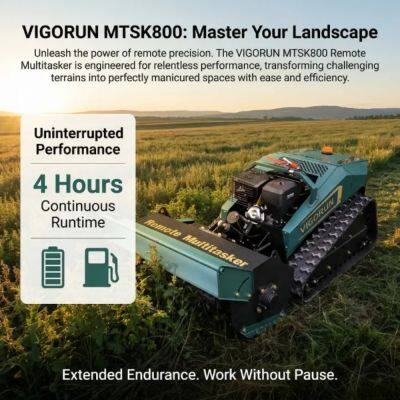 Vigorun Tech MTSK800 Remote Slope Mower 200m Control Range Servo Motor Gasoline Electric Hybrid Garden Equipment