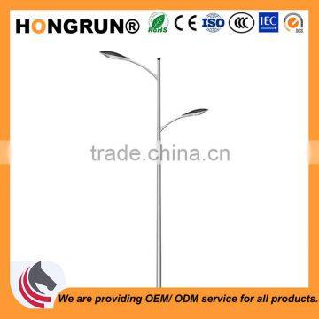 Asymmetrical Dual-arm street lamp pole for professional outdoor lighting