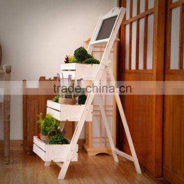 Shabby Chic Wedding Indoor Room Ornament Flower Pot Shelf With Blackboard photo-3