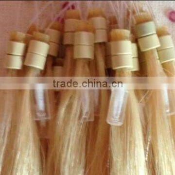 New design double beads hair extension of 1g per strand in different length and color