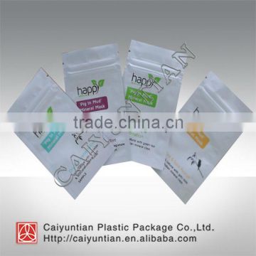 Customized three side seal comestic package bag/plastic mask bag