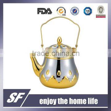 Stainless Steel Chromium And Gold Plating Tea Kettle/Tea Pot(SW-732SG)