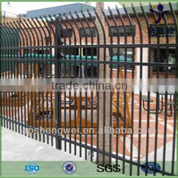 Security spear top tubular steel wrought iron fence