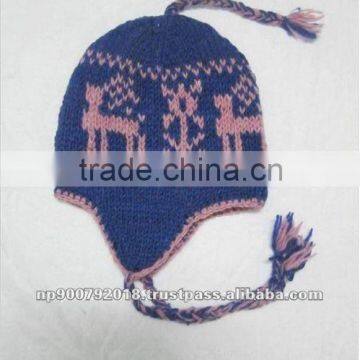 Hand Knitted Wool Earflap Hat