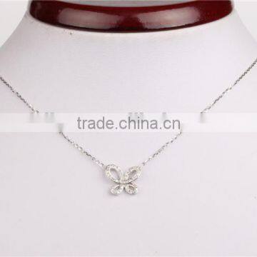 Dubai Jewellry Butterfly Necklace Girl's Silver Sterling Necklace Fashion Jewelry photo-3