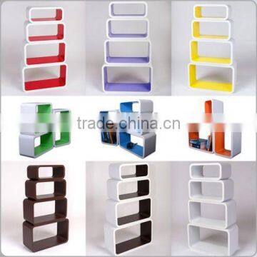 Europe Market Hot Selling MDF Colorful Cube Wall Shelf