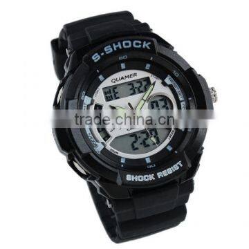 Gents Functional Date Alarm Black Rubber Strap Ultra Light Sport Watch WS059