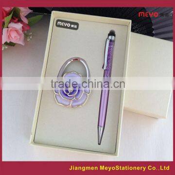 Copper Touch Ball Pen set,Flower Women's Bag Decorative Hanger gift set 2015 new