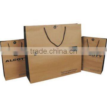 Best quality promotional paper bags shopping with ribbon and cotton handles