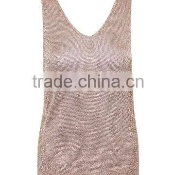 2016 Women Metal Yarn V-Neck Vest HSS3025