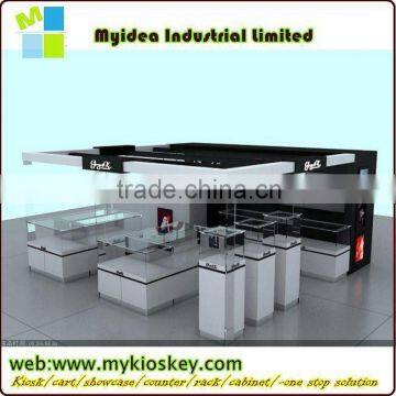 Tempered Glass Solide Mdf Cosmetic Display Shelf