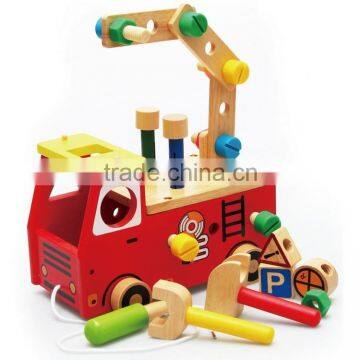 Top Sale Wooden Toy Fire Trucks OEM New Design Intelligent Toy DIY Trucks for Kids EZ5085