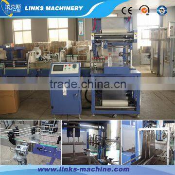 Automatic PET bottle shrink wrapping machine