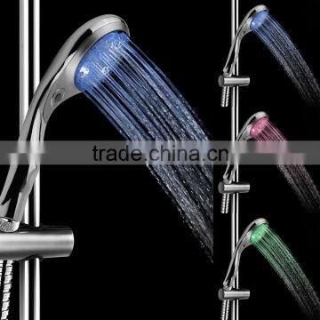 3 color led temperature changing shower head