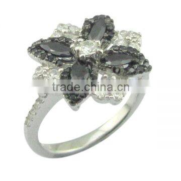 Flower 925 Silver Two-tone Plating Jewelry Ring