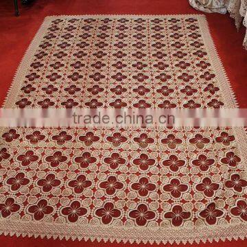 Hot Sale Good Quality Ellipse Clover Crochet Lace Tablecloth Made in China