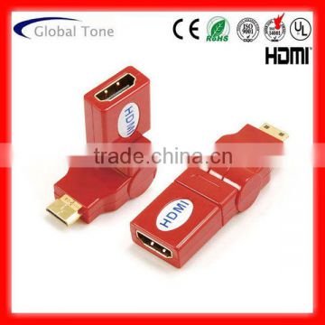 GT3-1304-3 Mini HDMI male to HDMI A female adaptor rotating 360 deg