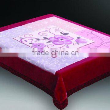 100% polyester printed and special carving raschel blanket 5kg