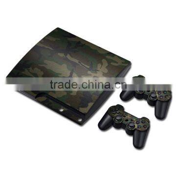 For PS3 Slim Console Vinyl Skin + 2 PCS Controller Skin Stickers