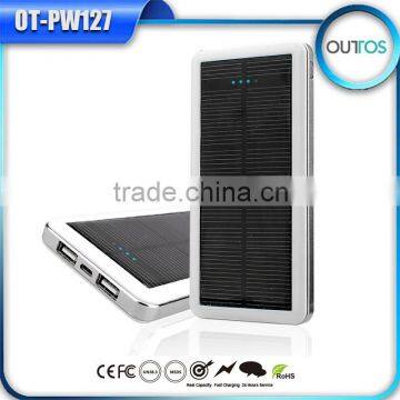 Travel Accessories 2015 Rechargeable Batteries Solar Power Bank for Mobile Phone