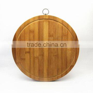 big naturally healthy bamboo round chopping board with Carving 30cm