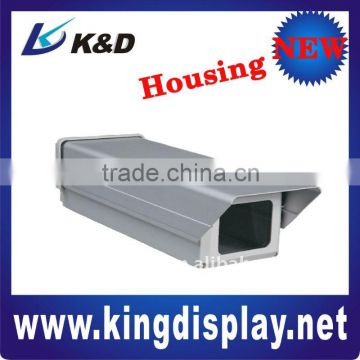 Indoor/outdoor Aluminum silvery cctv camera housing with heater and blower