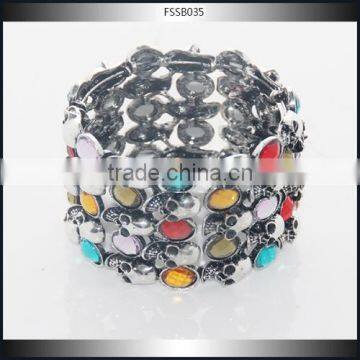 Expandable Noble Fancy Halloween Colorful Alloy Ghost Bangle