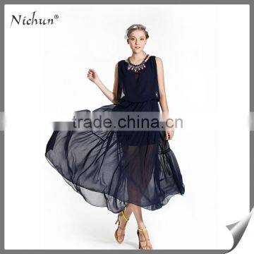 Alibaba Chiffon One Piece Black Sexy Women Party Dress Summer