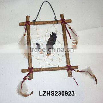 Framed Indian bear Dream Catcher Wall Decor LZHS230923