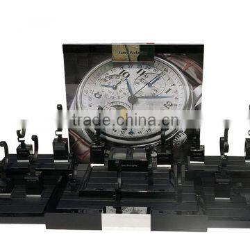 Wholesales black gloss lacquer luxury wooden watch countertop display