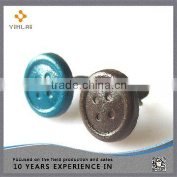 Metal round button shaped brads