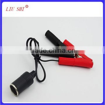 Car battery clip with cable/alligator clip to auto cigarette lighter plug/crocodile clip to car cigarette socket