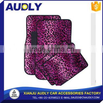 Leopard decorative carpet car mats with PVC sticker pad